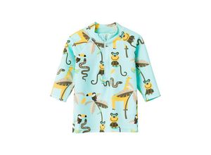 5715512878690 - - Langarm-Badeshirt NMMZILO JUNGLE in blue tint Gr74