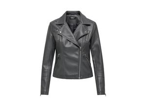 5715513591949 - ONLY Bikerjacke ONLGEMMA FAUX LEATHER BIKER OTW NOOS Magnet Unifarben Grau - Gr 36