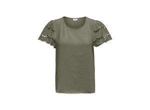 5715514360117 - JDY Rundhalsshirt Hannah Deep Lichen Green Unifarben Grün - Gr XS