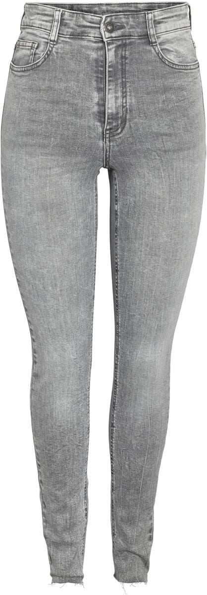 5715515150342 - NMSatty HW Skinny Cut Hem AZ373LG S Jeans grau in W25L30