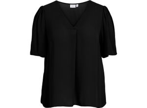 5715515752393 - VILA Blusenshirt Halbarm V-Ausschnitt für Damen schwarz 44