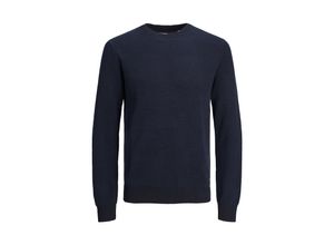 5715516283414 - JACK & JONES Rundhalspullover JJEGLOBE KNIT CREW NECK NOOS Mood Indigo Unifarben Blau - Gr L