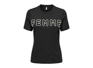 5715517227813 - ONLY T-Shirt Nanna Life Black Femme Unifarben Schwarz - Gr XS