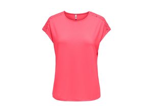 5715517262531 - ONLY T-Shirt ONLTHEA LIFE S S LACE MIX TOP JRS Coral Paradise Unifarben Rot - Gr S