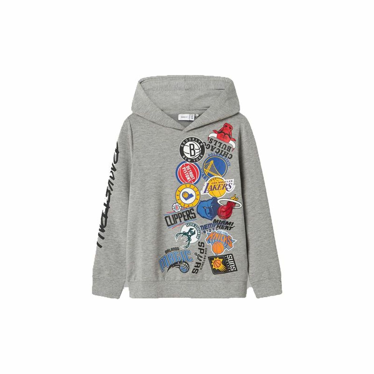 5715517347184 - Jungen Sweater mit Kapuze Name It mjusty Nba Wh Unb Ous Grau
