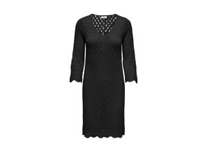 5715517809170 - JDY Strickkleid JDYSUN 3 4 V-NECK DRESS KNT Black Unifarben Schwarz - Gr S