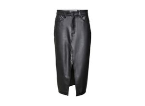 5715517995910 - VERO MODA Lederimitat-Rock VMVERI HR CALF PL SKIRT NOOS Black Unifarben Schwarz - Gr XS