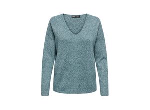 5715520285589 - ONLY V-Pullover ONLRICA LIFE L S V-NECK PULLO KNT NOOS Sea Moss W MELANGE Unifarben Grün - Gr S