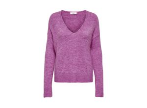 5715520406304 - JDY V-Pullover JDYELANORA L S V-NECK PULLO KNT NOOS Purple Orchid MELANGE Unifarben Lila - Gr S