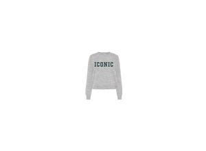 5715601464575 - ONLY Sweatshirt Lisa Light Grey Iconic Motivprint Grau - Gr M