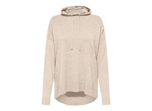 5715601992337 - ONLY Hoodie ONLIBI LS LOOSE LONG HOOD CC KNT Whitecap Gray Melange Unifarben Weiß - Gr XS