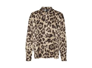 5715604291475 - VERO MODA Hemdbluse VMMERLE LS LOOSE SHIRT WVN GA Silver Mink Talia Animalprint Beige - Gr M