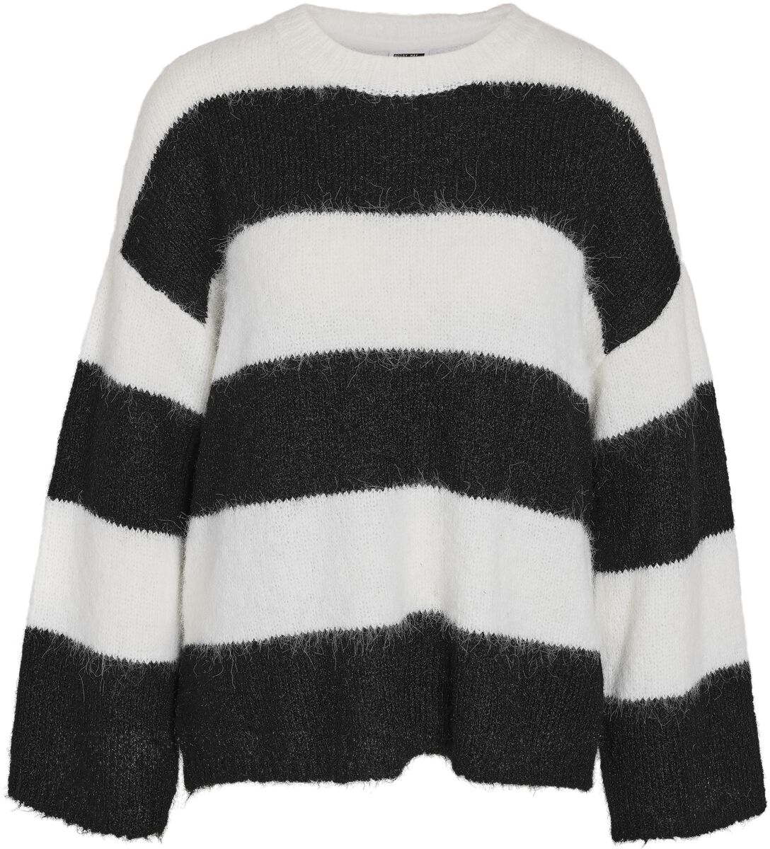 5715604490106 - NMSutton LS Oneck Oversize Knit FWD NOOS Strickpullover schwarz weiß in M