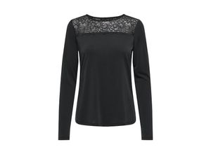 5715604622798 - ONLY Langarmshirt ONLFREE LIFE L S O-NECK LACE TOP JRS Black Unifarben Schwarz - Gr M