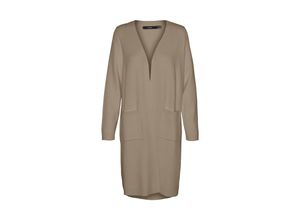 5715605132883 - VERO MODA Strickjacke VMSABA LS POCKET COATIGAN GA NOOS Silver Mink MELANGE Unifarben Braun - Gr XS