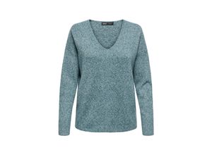 5715605422861 - ONLY V-Pullover ONLRICA LIFE L S V-NECK PULLO KNT NOOS Sea Moss W MELANGE Unifarben Grün - Gr XS