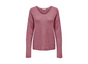 5715605432143 - ONLY V-Pullover ONLCAMILLA V-NECK L S PULLOVER KNT NOOS Crushed Berry MELANGE Unifarben Rosa - Gr XS