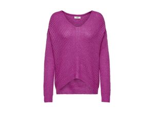 5715606212966 - JDY V-Pullover JDYNEW MEGAN L S PULLOVER KNT NOOS Purple Orchid WWHITE PLY Unifarben Lila - Gr L