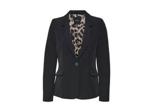 5715606878377 - VERO MODA Klassischer Blazer VMKACANDRA LS FITTED BLAZER Black LEO LINING Unifarben Schwarz - Gr 38