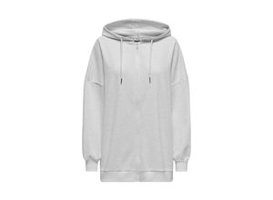 5715607117086 - ONLY Hoodie ONLDAZE L S OVERSIZE ZIP HOOD SWT Light Grey Melange Unifarben Grau - Gr M