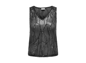 5715607704118 - JDY Jersey Top JDYMEGAN S L SEQUINS TOP JRS Black Unifarben Schwarz - Gr S