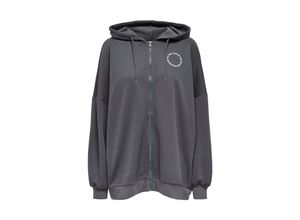 5715607948628 - ONLY Hoodie ONLDAZE L S OVERSIZE ZIP HOOD CS SWT Magnet Mind body soirit Mottoprint Grau - Gr M