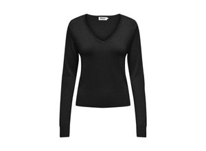 5715611037745 - ONLY Langarmshirt ONLVENICE LIFE LS VNECK PULLOVER NCA KNT Black Unifarben Schwarz - Gr M