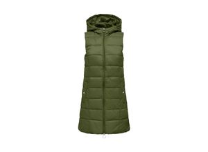 5715611392554 - JDY Steppweste JDYZULU LONG HOOD WAISTCOAT OTW NEW NOOS Winter Moss Unifarben Grün - Gr XS