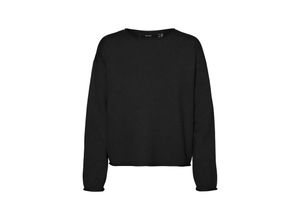 5715611609584 - VERO MODA Rundhalspullover VMGOLD ROLL LS O-NECK PULLOVER GA Black Unifarben Schwarz - Gr M