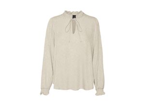 5715611614465 - VERO MODA Blusenshirt VMBAILI LS TOP WVN GA Birch Unifarben Beige - Gr M