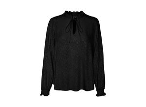 5715611614526 - VERO MODA Blusenshirt VMBAILI LS TOP WVN GA Black Unifarben Schwarz - Gr M