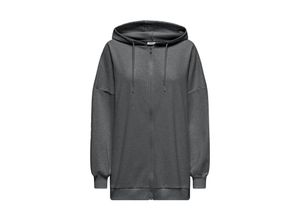 5715613639336 - ONLY Hoodie ONLDAZE L S OVERSIZE ZIP HOOD SWT Magnet Unifarben Grau - Gr XS