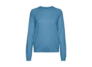 5715614531240 - VERO MODA Rundhalspullover VMHAPPINESS LS RAGLAN PULLOVE GA BOO REP Allure Unifarben Blau - Gr XS