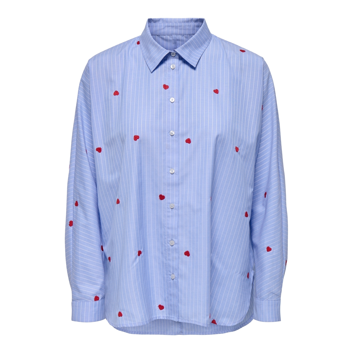 5715672400687 - ONLNEW LINA GRACE LS STRIPE EMB SHIRT Langarmhemd blau in S