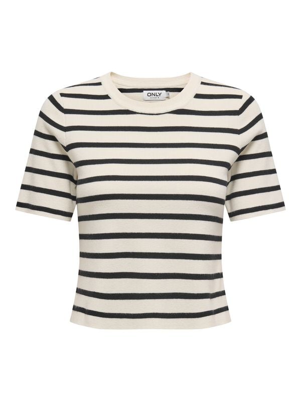 5715674649879 - ONLFIE 2 4 PULLOVER CC KNT T-Shirt beige schwarz in M 5715674649879 - ONLFIE 2 4 PULLOVER CC KNT T-Shirt beige schwarz in M