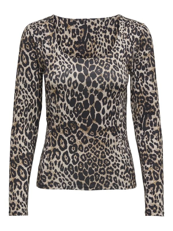 5715722537356 - ONLLONE AOP L S TWO WAY TOP JRS Langarmshirt leopard in L