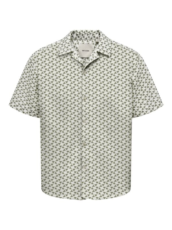 5715724993198 - ONSCHARMY SS RESORT AOP SHIRT Kurzarmhemd grün weiß in L