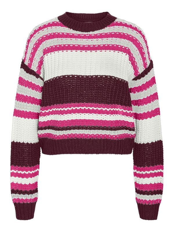 5715728201619 - NMCHARLIE L S O-NECK STRIPE KNIT NOOS Strickpullover multicolor in S