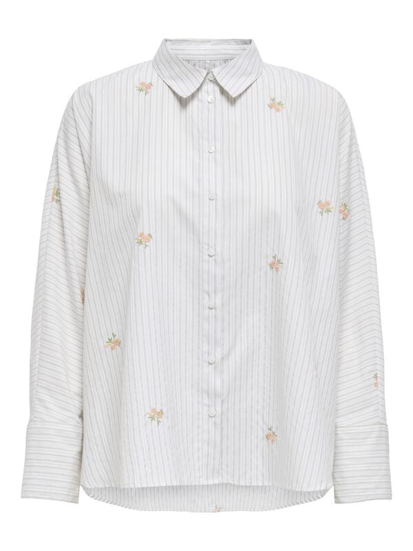 5715730123206 - ONLJOELLA GRACE L S EMB SHIRT OX WVN Langarmhemd weiß in M