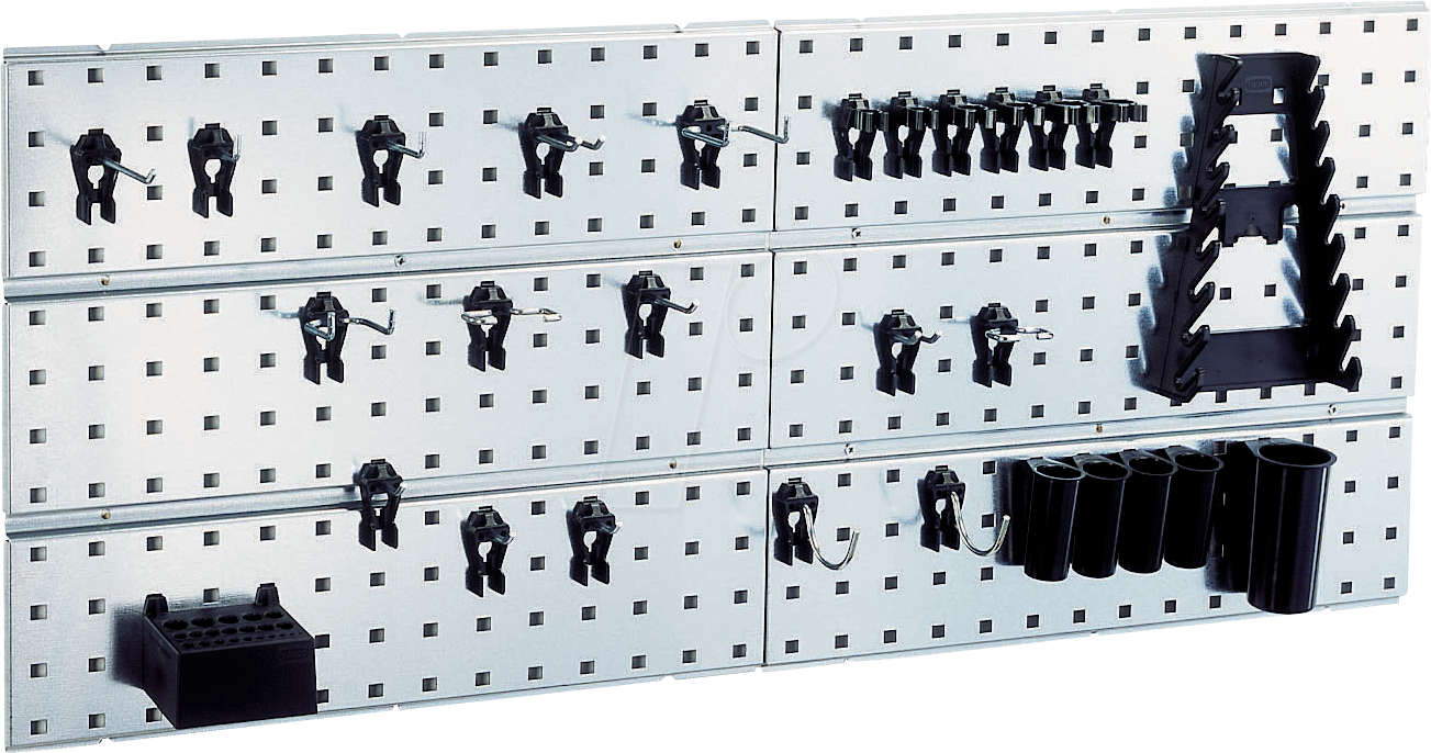 5733439109642 - 109642 Werkzeughaken Lochpaneel x 2 + 28 Clips (B x H x T) 1040 x 440 x 11 mm 1 St