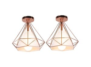 5788799844252 - 2Pcs Retro Industrielle Innen Deckenleuchte E27 Schlafzimmer Wohnzimmer Dekoration Deckenlampe