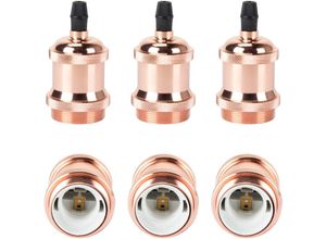 5788799844511 - 6Pcs E27 Lampenhalter Retro Edison Lampenfassung Retro Schlafzimmer Wohnzimmer Roségold