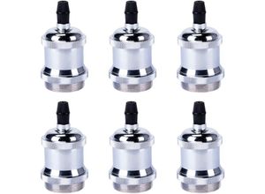 5788799844528 - 6Pcs E27 Lampenhalter Retro Edison Lampenfassung Retro Schlafzimmer Wohnzimmer Silber
