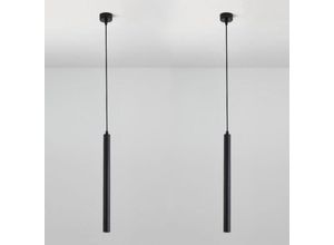 5788799848397 - Wottes - led Pendelleuchte Moderne Hängeleuchte Höhenverstellbar Deckenlampe für Wohnzimmer Schlafzimmer Schwarz 2 Pack