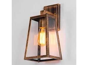 5788799849103 - Wottes - Vintage Industrial Wandlampe Metall Glas Wandleuchte Bronze Wandbeleuchtung für Wohnzimmer Küche Schlafzimmer