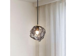 5788799850833 - Wottes - Modern Pendelleuchte Glas Hängeleuchte Design Kreative Lampenschirm Kronleuchter für Küche Esszimmer Café Bar - Rauchgrau Ø15CM