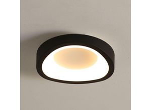 5788799851441 - Wottes - led Deckenlampe Modern Schlicht Deckenleuchte Schwarz Schlafzimmer Lampe für Badezimmer Küche Balkon - Warmweißes Lichtt