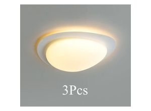 5788799852080 - Wottes - led Deckenlampe Metall Acryl Deckenleuchte Weiß für Schlafzimmer Badezimmer Küche Gang Balkon Warmweißes Licht - 3Pcs