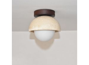 5788799852226 - Wottes - Nordic Deckenleuchte Rund Deckenlampe Holz Acryl Travertin Küchenlampe für Schlafzimmer Flur Keller - Warmweißes Licht