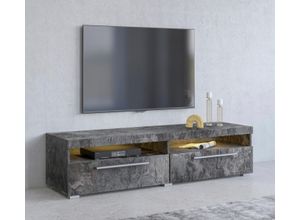 5900488551603 - Lowboard INOSIGN IndiaBreite 140 cm stilvolle Fernsehschrank mit offenen Fächern Sideboards Gr schiefer schiefer schwarz (schiefer schiefer) Lowboards TV-Board ohne Beleuchtung TV-Kommode mit viel Stauraum